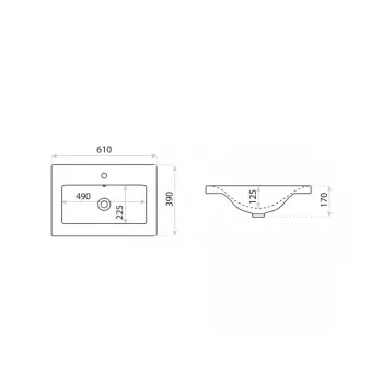 Umywalka meblowa 61x39 - Lavita Kalifornia 600